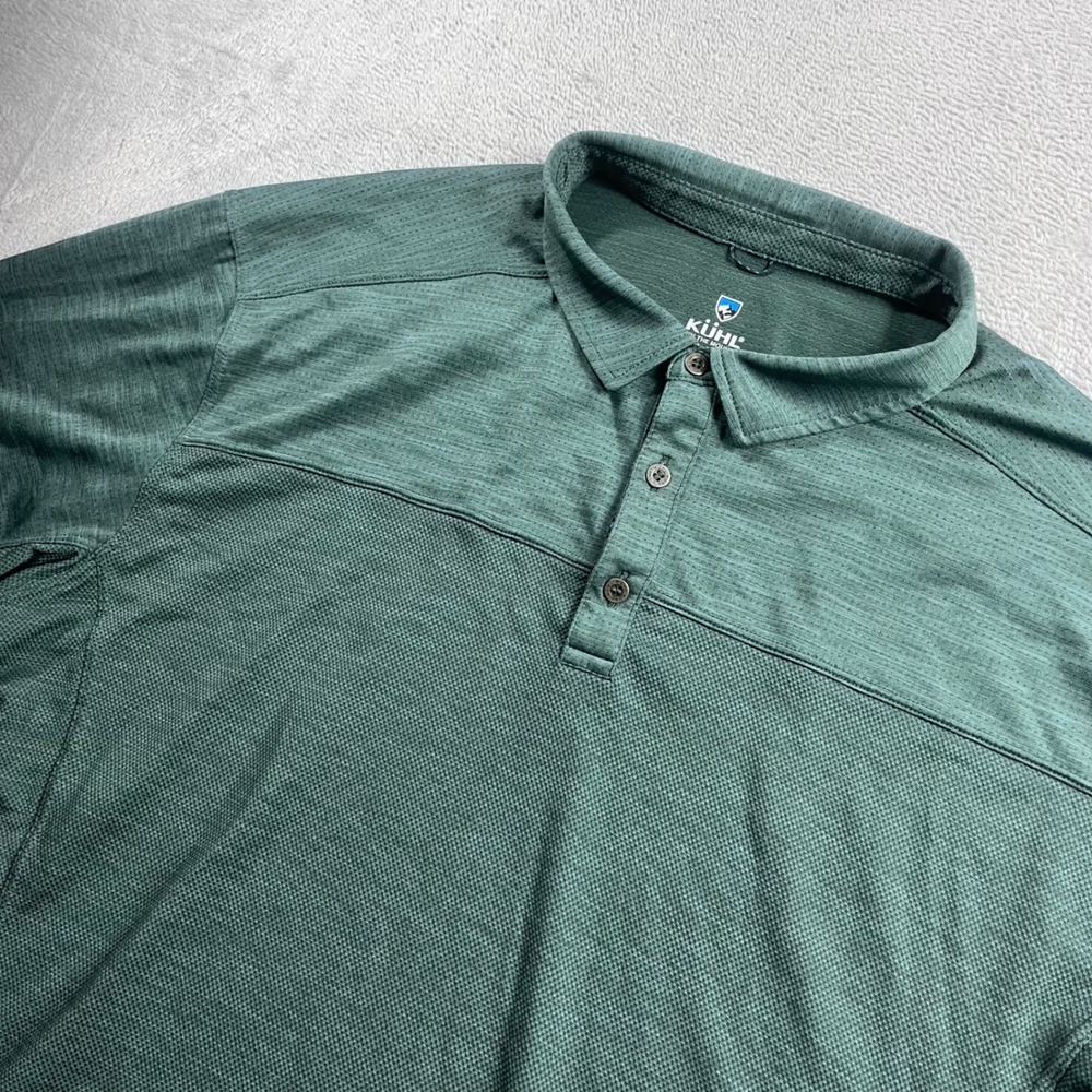 Kuhl Engineered Polo Shirt Mens XXL Green Short Sleeve Hiking Technical 7424